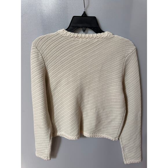 Rag & Bone Claire Textured Cardigan - Off White - Size Small - Picture 6 of 6
